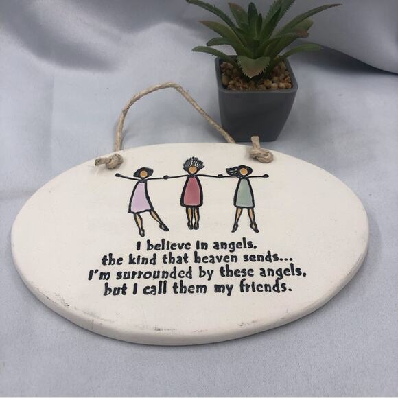 Best Friends August Ceramics Decorative Hanging Wall Plaque - Picture 11 of 13
